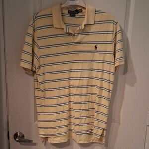 Polo by Ralph Lauren Yellow Striped Cotton Polo Shirt